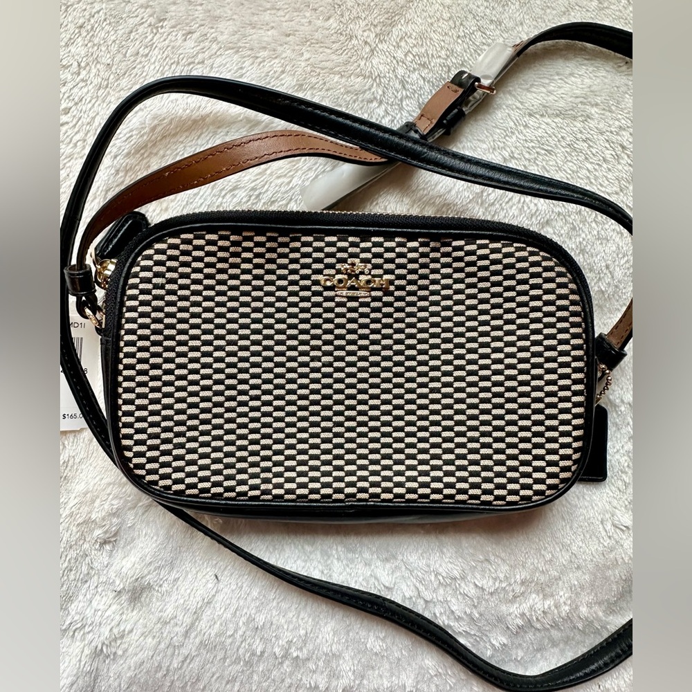 Coach Legacy Plaid Canvas Black Gray Crossbody Purse New with tags